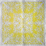 Yellow & White Cala Lily Hawaiian design finished wall quilt - Hand applique