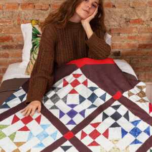 Red White & Blue Ohio Star design FINISHED QUILT – Graphic and Unique Scrap Quilt