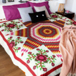 Traditional Lone Star w/ Floral Accents FINISHED QUILT - Must See