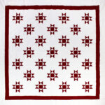 Red & White Ohio Star - QUILT TOP - Vibrant Graphic Design