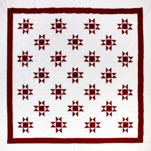 Red & White Ohio Star – QUILT TOP – Vibrant Graphic Design