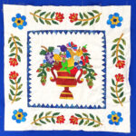 Hand applique Floral Fruit Basket WALL QUILT TOP - Beautiful small details