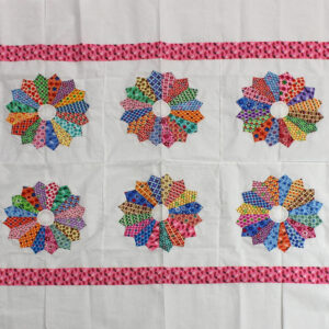 Multi Color Dresden Plate QUILT TOP – Crib / Baby size, Hand Applique