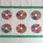 Multi Color Dresden Plate QUILT TOP - Crib / Baby size, Hand Applique