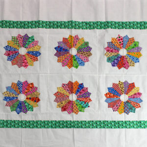 Multi Color Dresden Plate QUILT TOP – Crib / Baby size, Hand Applique