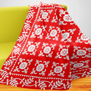 Red & White Applique Sand Dollar QUILT TOP – Incredible borders