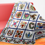 Hand Applique Baltimore Album QUILT TOP - intricate details - Queen size