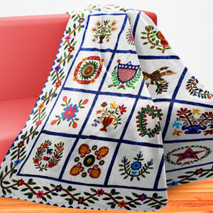 Hand Applique Baltimore Album QUILT TOP – intricate details – Queen size