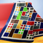 Patchwork Grandma's Garden Window, Scrap quilt colors - Best Seller QUILT TOP