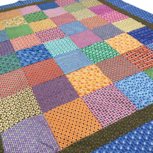 Country Patchwork Multi – Color QUILT TOP Twin size scrap quilt