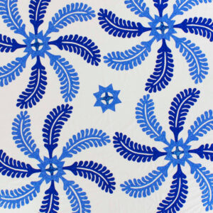 Blue & White Hand Applique Princess Feather QUILT TOP – Incredible vine border