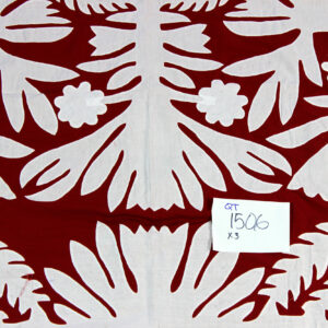 Red & White – Hawaiian design QUILT TOP – All Hand Applique! – Queen
