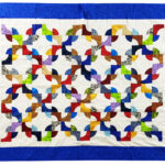 Scrap Colors Drunkards Path patchwork QUILT TOP lap or childs size