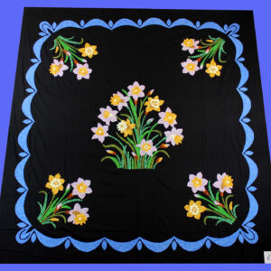 Traditional Hand Applique 40’s style floral design QUILT TOP – Great Swag Border