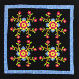 Rose of Sharon Hand Applique Wall QUILT TOP Incredible sm. details