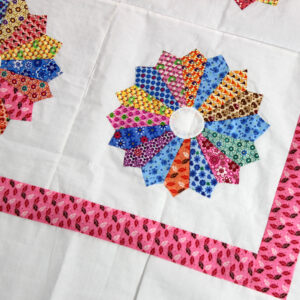 Multi Color Dresden Plate QUILT TOP – Crib / Baby size, Hand Applique