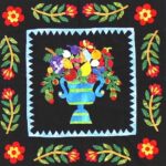Hand applique Floral Fruit Basket WALL QUILT TOP - Beautiful small details