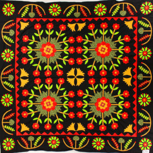 Tulip Medallion small details Hand Applique QUILT TOP – Incredible Antique look