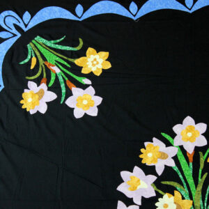 Traditional Hand Applique 40’s style floral design QUILT TOP – Great Swag Border