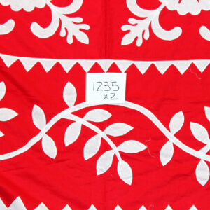 Red & White Applique Sand Dollar QUILT TOP – Incredible borders – King Size