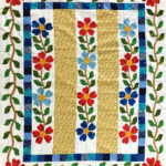 New Hand Applique - Country Floral Baby or Wall - QUILT TOP