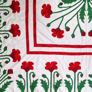 Hand Applique Red Poppy Field Medallion QUILT TOP – Poppy Borders