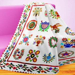 Hand Applique Baltimore Album QUILT TOP – intricate details – Queen size