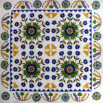 4 Tulip Medallion Hand Applique QUILT TOP incredible borders with small details