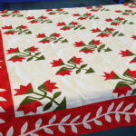 Hand Applique Carolina Lily - QUILT TOP - Queen, Elegant Must See Design