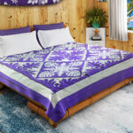 Purple & White - Hawaiian Sampler design QUILT TOP - All Hand Applique ! - Queen