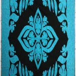 Blue & Black Hawaiian Design Wall Quilt - QUILT TOP