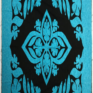 Blue & Black Hawaiian Design Wall Quilt – QUILT TOP