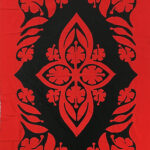 Red & Black Hawaiian Design Wall Quilt - QUILT TOP, Masculine Must See Design