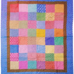 Country Patchwork Multi - Color FINISHED QUILT twin size scrap quilt